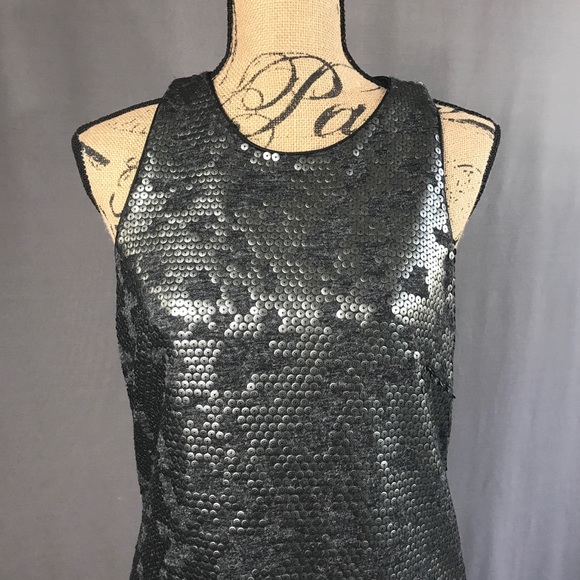 Metallic Sequined CharcoaL Coctail/Occasion Dress - Picture 3 of 12